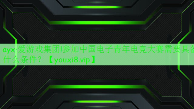 ayx·愛游戲集團(tuán)!參加中國(guó)電子青年電競(jìng)大賽需要具備什么條件？